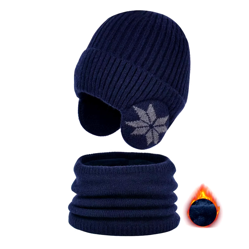 2-Piece Kids Winter Hat & Scarf Set with Ear Protection