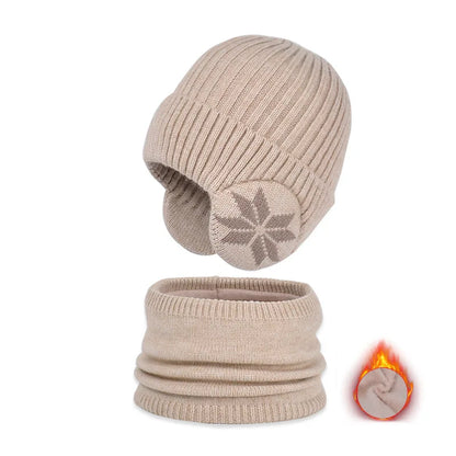 2-Piece Kids Winter Hat & Scarf Set with Ear Protection