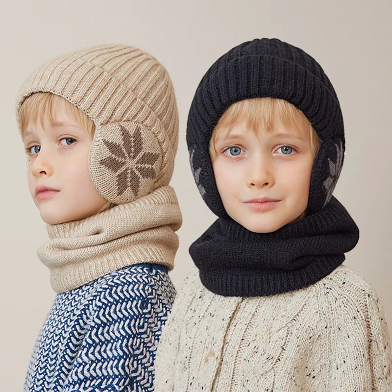 2-Piece Kids Winter Hat & Scarf Set with Ear Protection