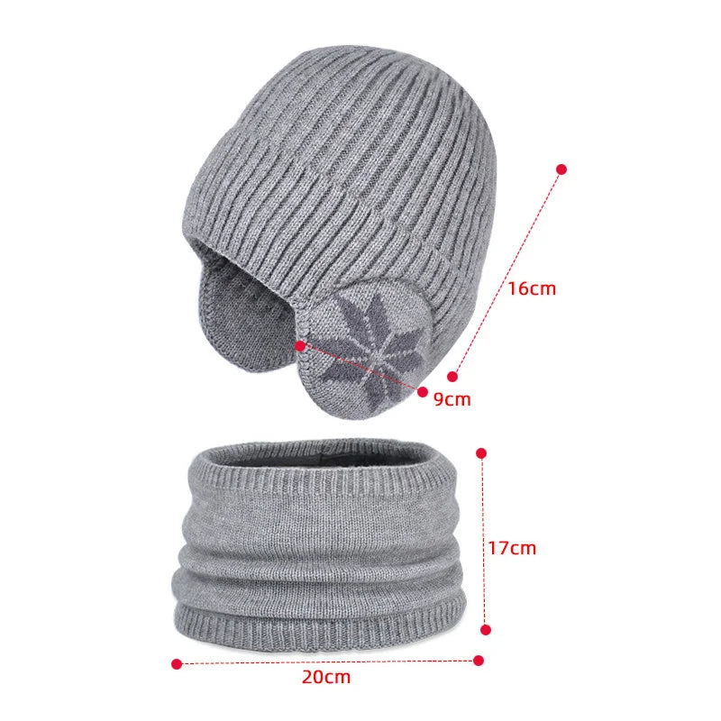 2-Piece Kids Winter Hat & Scarf Set with Ear Protection