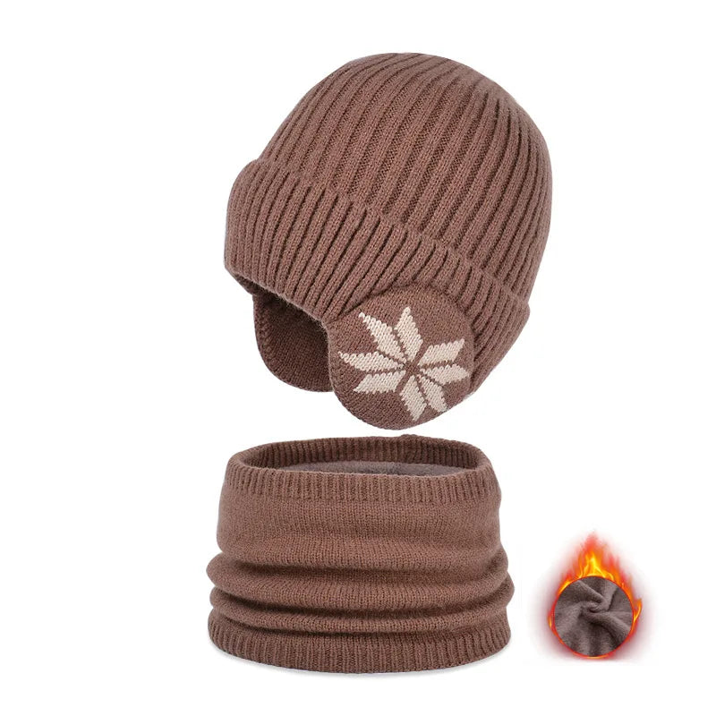 2-Piece Kids Winter Hat & Scarf Set with Ear Protection