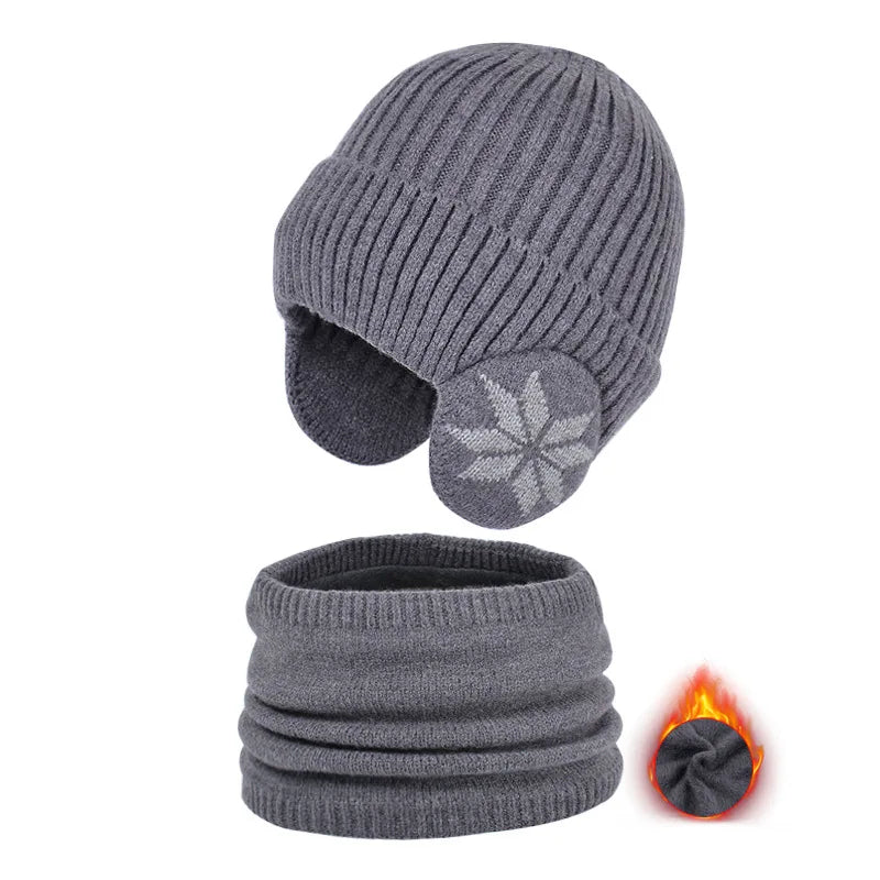 2-Piece Kids Winter Hat & Scarf Set with Ear Protection